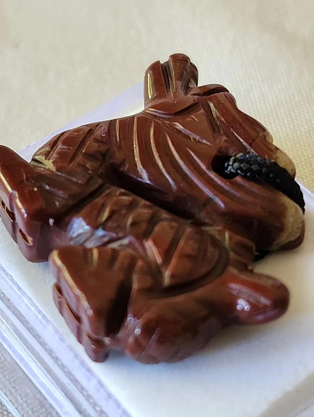 Red Jasper Carved Dragon Pendant